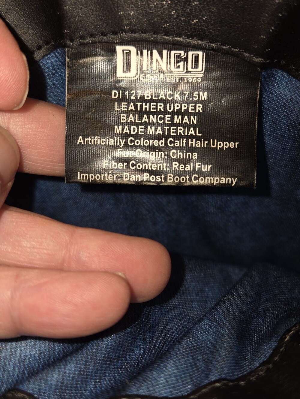Dingo Live A Little Cow Black and White Cowhide Pattern Decorative Cowboy Boots - Picture 6 of 6